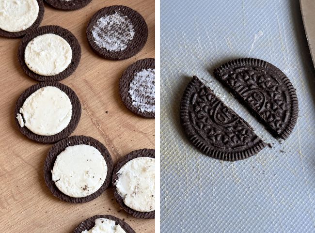 Eulenmuffins Oreo-Kekse teilen Eulenmuffins Oreo-Kekse teilen