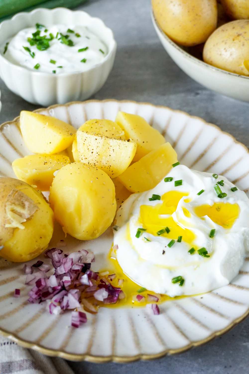 Pellkartoffeln mit Quark und Leinöl Pellkartoffeln mit Quark und Leinöl