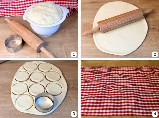 Pfannkuchen Teig rund ausstechen Pfannkuchen Teig rund ausstechen