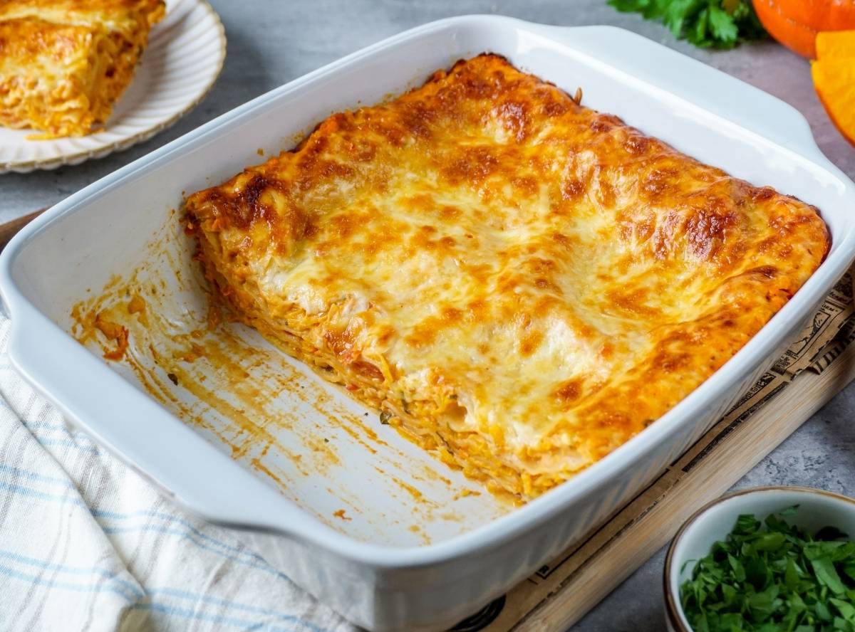 vegetarische K&uuml;rbislasagne